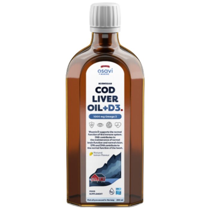 Norwegian Cod Liver Oil + D3 | Lemon Flavored Liquid Omega + D3 - Image 1