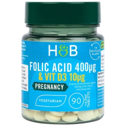 Folic Acid 400 mcg |  With Vit D3 10 mcg