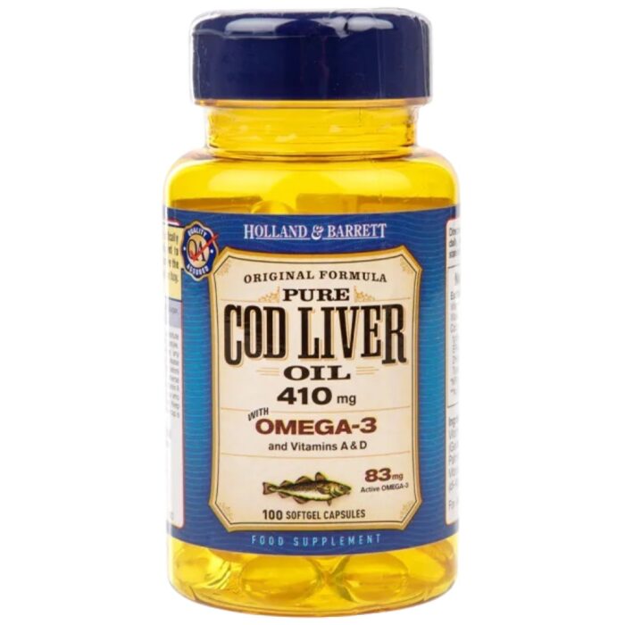 Pure Cod Liver Oil 410 mg / with Vitamin A & D - Image 1