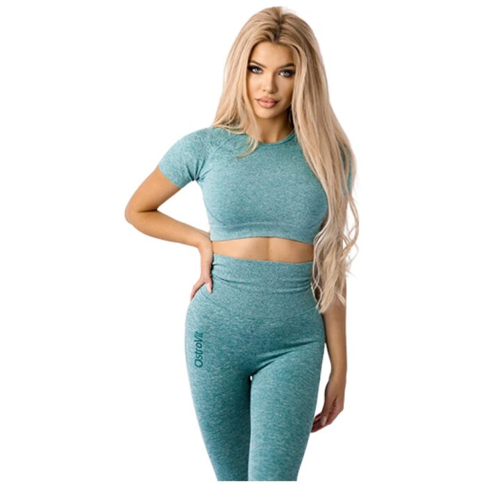 Women's Seamless Short-Sleeve Crop Top | Топ Кроп с къс ръкав - Зелен - Image 1