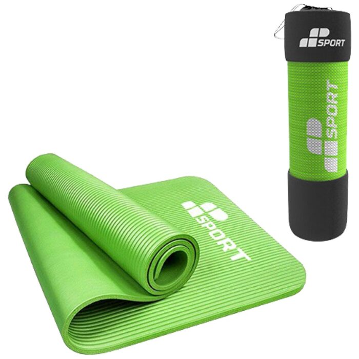 NBR Fitness Yoga Mat / Постелка за фитнес и йога / 180см х 60см х 1см - С чанта за носене - Различни цветове - Image 1