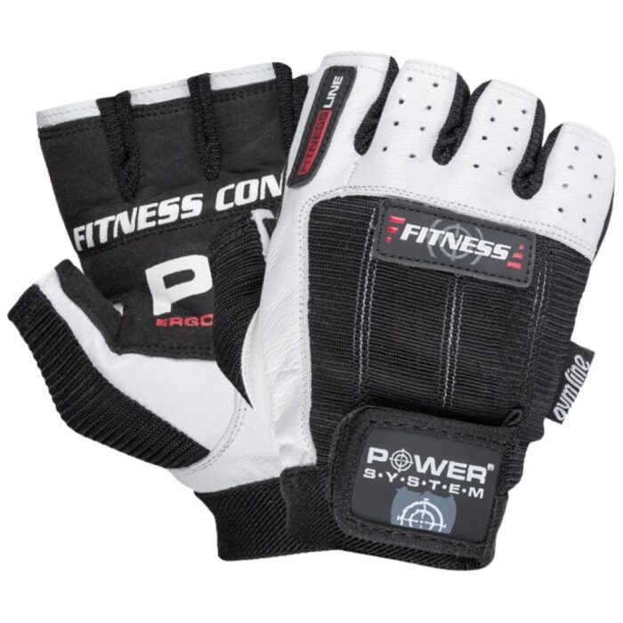 Weightlifting Gloves White/Black - Image 1