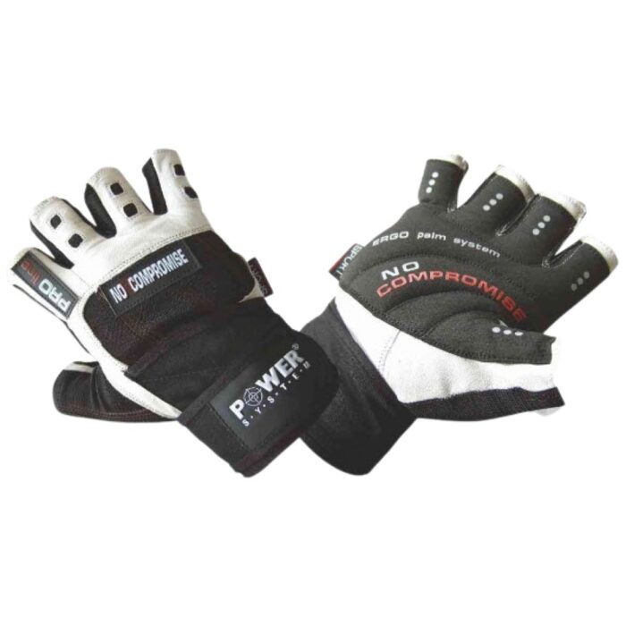 Training Gloves with Wristwraps | No Compromise - White / Black - Image 1