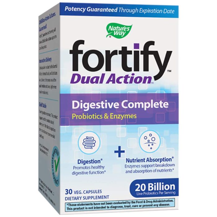Fortify Dual Action Digestive Complete 20 Billion Active Probiotics - Image 1