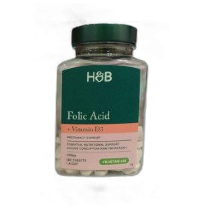 Folic Acid 400 mcg + Vitamin D 400 IU / Pregnancy Support - Image 1
