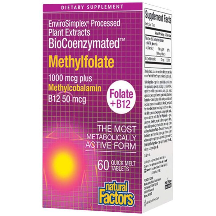 Methylfolate 1000 mcg / 50 mcg Plus methylcobalamin B12 - Image 1