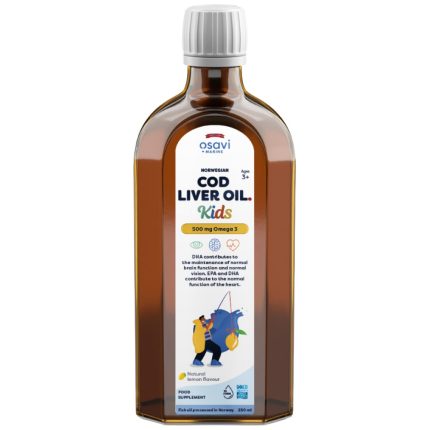Norwegian Cod Liver Oil Kids | Lemon Flavored Liquid Omega