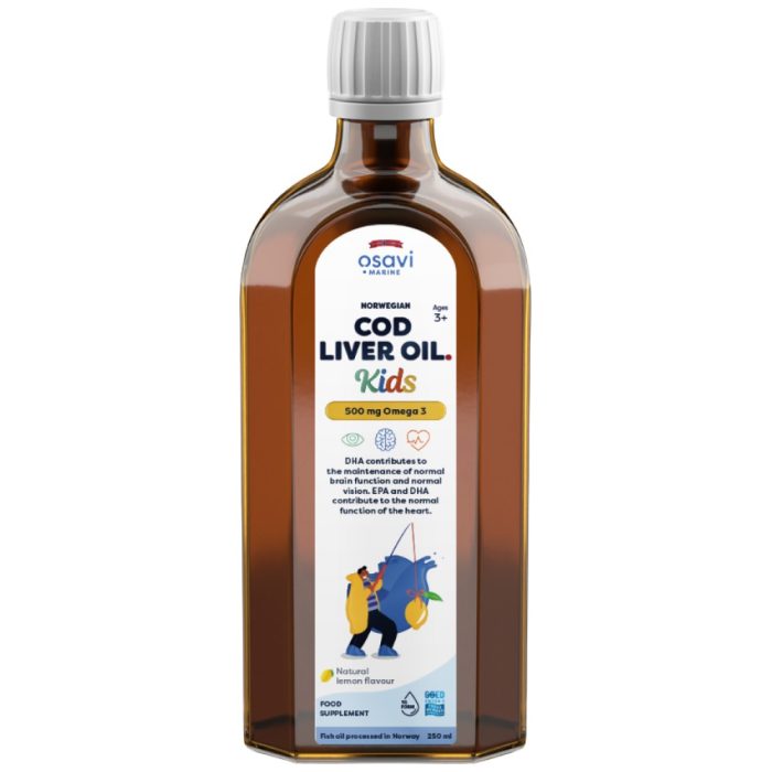 Norwegian Cod Liver Oil Kids | Lemon Flavored Liquid Omega - Image 1