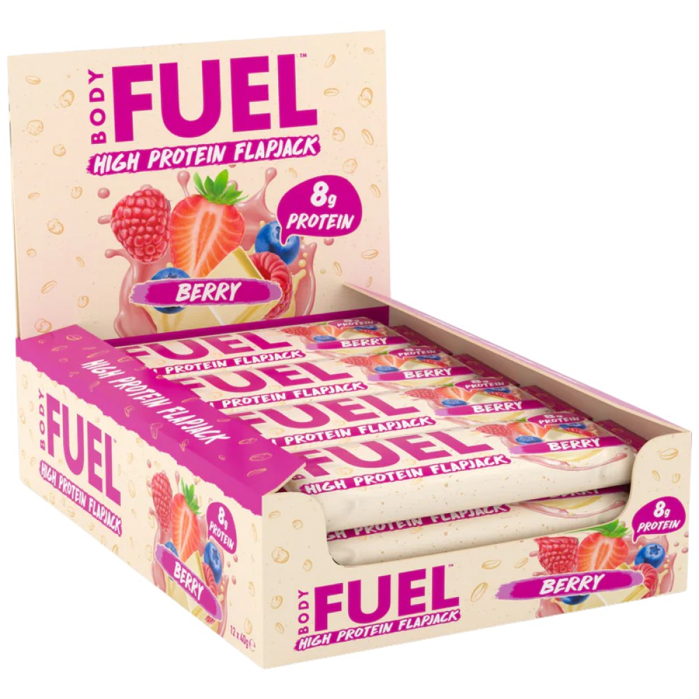 bodyfuel-highproteinflapjackbox12x40g-berry_1000x1000-d64c1cc-1000x1000 Bodyfuel High Protein Flapjack - Image 1