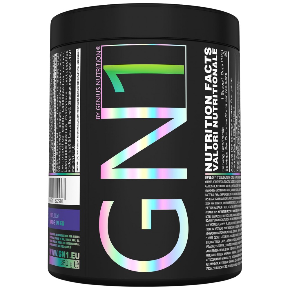 greens-GN1-foodsuplement-applecitrus-360g-genius-nutrition-whiteBG-24d7235-1000x1000 GN1 | with Superfoods, Mushrooms & Probiotics - Image 1