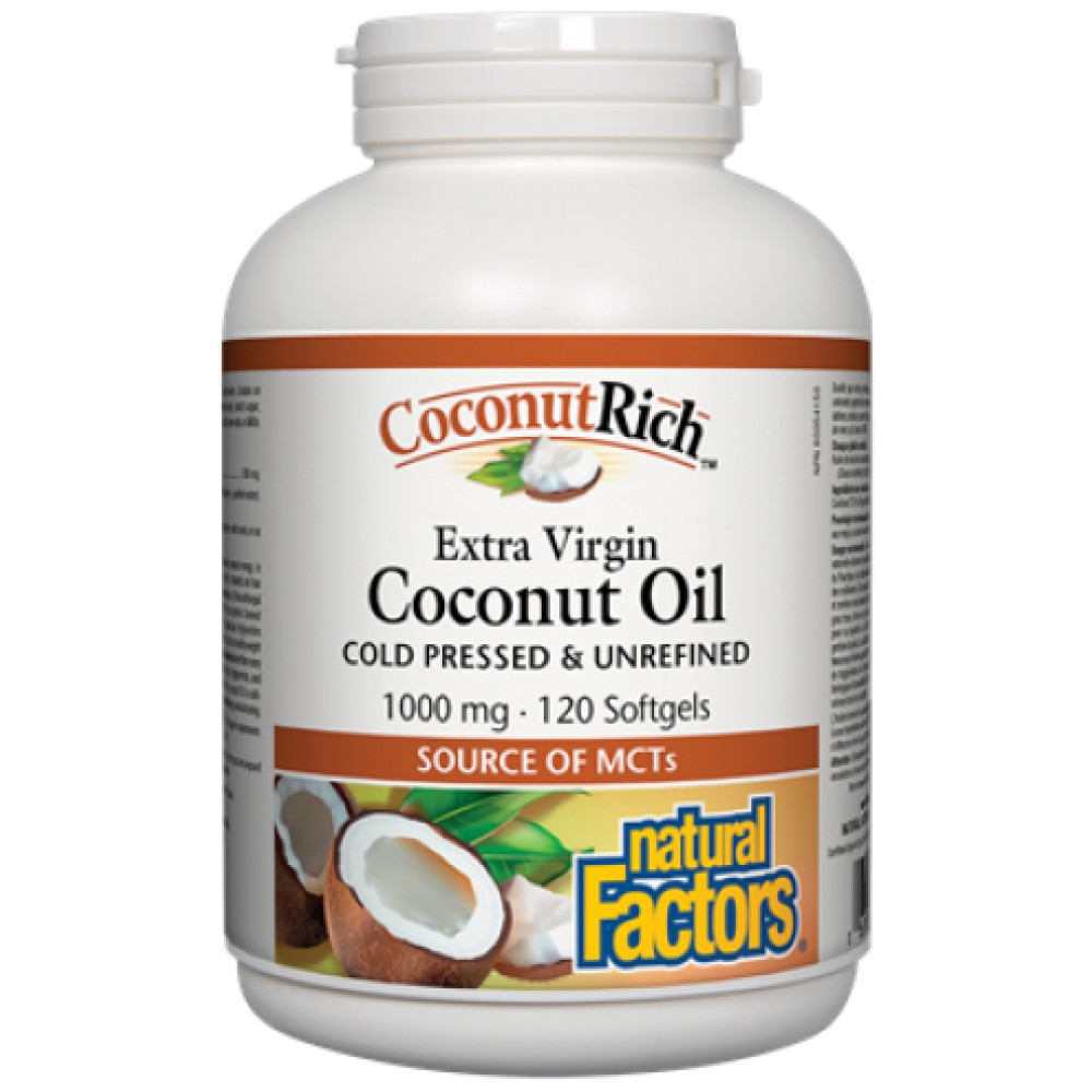 natural-factors-Coconutrich-0e10b2a-1000x1000 Coconut Oil Extra Virgin 1000 mg - Image 1