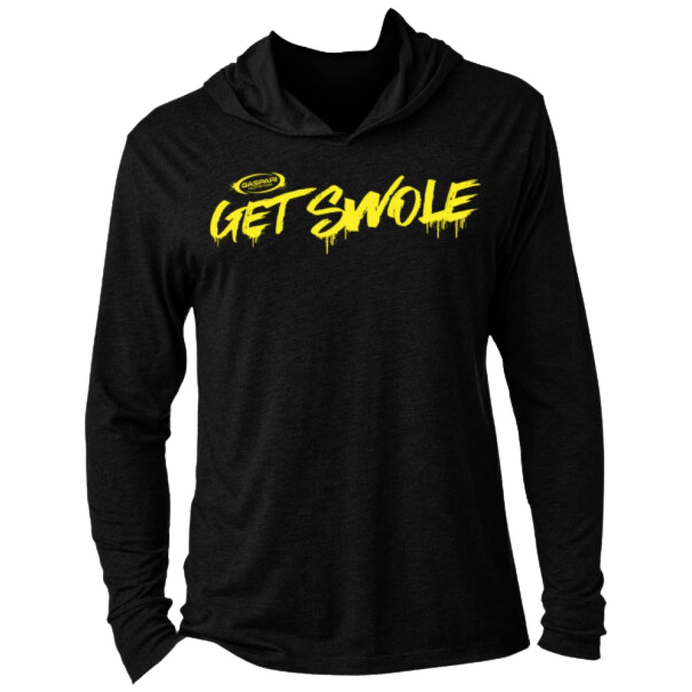 wizualka_2560x2560_get_swole_black_lightweight_hoodie-600x6001-a5990e4-1000x1000xwhite Hoodie Slim - Get Swole | Суичър с качула - Image 1
