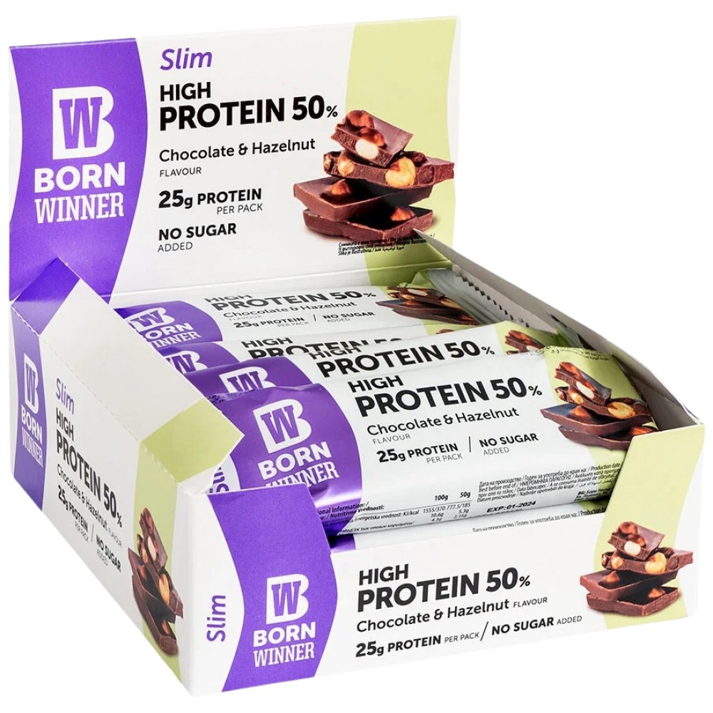 12-x-born-winner-slim-1431-13c60d1-1000x1000 Slim 50% High Protein Bar - Image 1