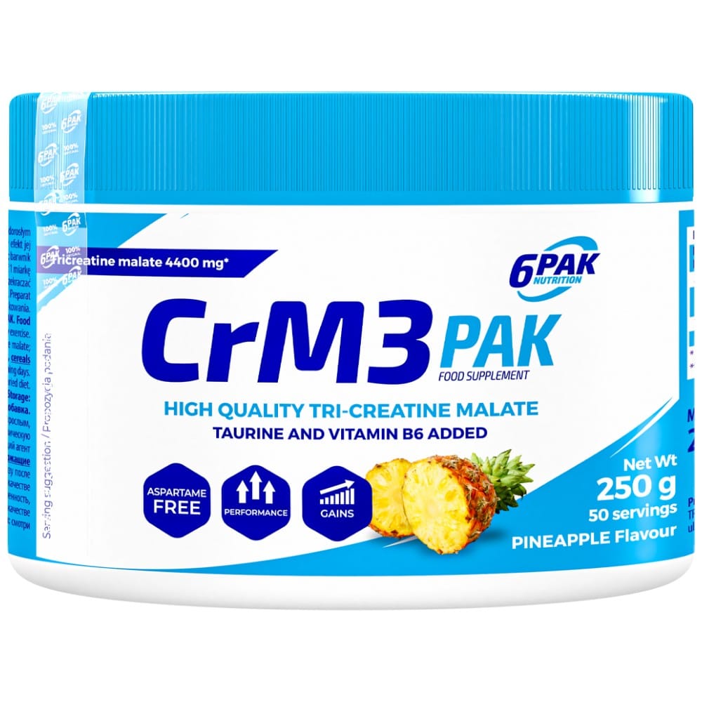 6PAK_CRM3_pak_250g_Pineapple_1200px_kamera1_front-3391ecc-1000x1000 CrM3 PAK (Tri-Creatine Malate + Taurine) - Image 1