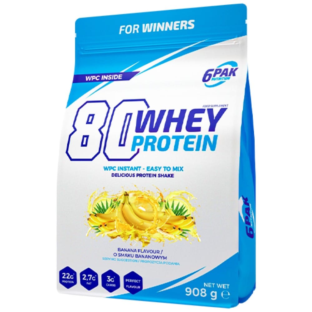6pak_w80_banan_908g_600px-bfd5305-1000x1000 80 Whey Protein | WPC Instant - Image 1