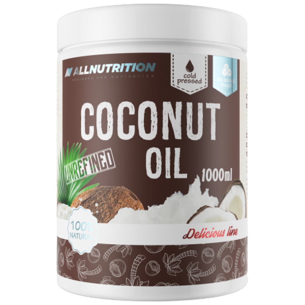 AllNutritionDeliciousLineCoconutOilUnrefined1000ml.-500x500-31b22d6-1000x1000 Coconut Oil | Unrefined - Image 1