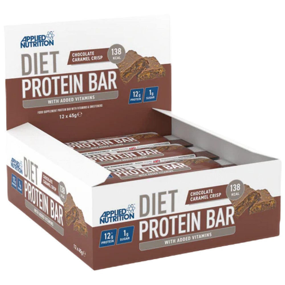 dietproteinbarbox12x45g-chocolatecaramelcrisp_600x600-294483b-1000x1000 Diet Protein Bar - Image 1