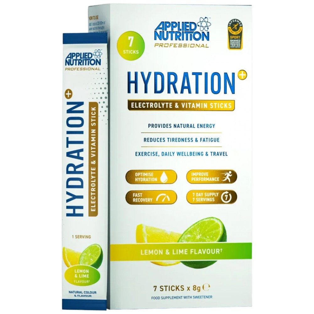 thumbnail_hydration_stickbox7x8g-lemon_lime-bc0e075-1000x1000xwhite Hydration + Electrolyte & Vitamin Powder Stick Packs - Image 1